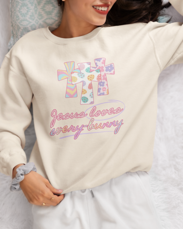 Jesus Loves Every-Bunny Crewneck Sweatshirt